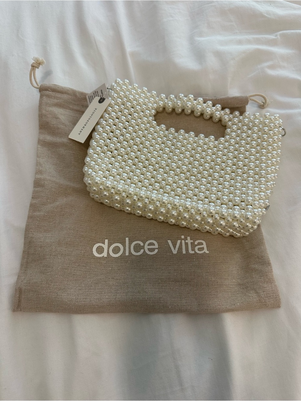 Dolce Vita Pearl Beaded Handbag - Ivory